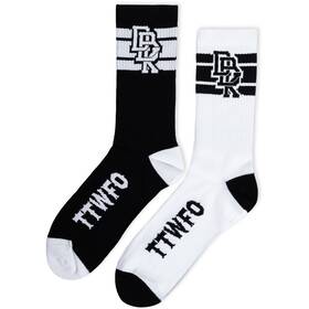 Ac-stacked2pk-sock Dbk Stacked Socks - 2 Pack Black And White