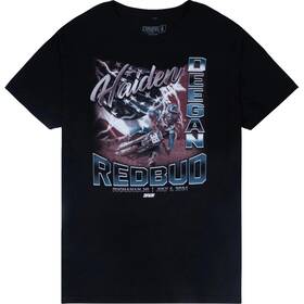 Dmtss4012 Deegan Apparel Haiden Red Bud T-shirt - Black Medium Short Sleeved