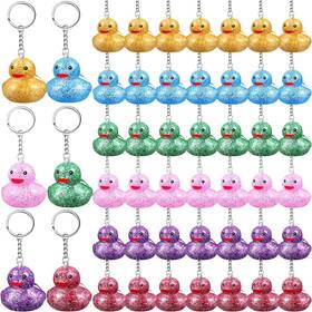 Kv-deekin-3932 Deekin 24 Pcs Rubber Duck Keychain 2.17ftft Cruise Squeaky Cute Keychains