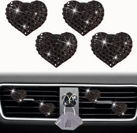 Dpwoum 792483218248 4pc Black Heart Air Vent Clips Car Fresheners Vents