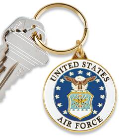 43230-173675 Eec Inc. Air Force Logo Key Ring 1.5 Inches Diameter White And Blue