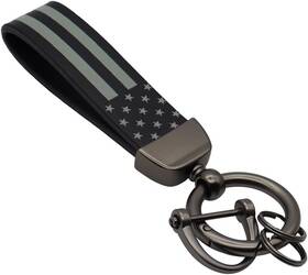 Elegananccy 719899644966 American Usa Flag Car Keychain With Zinc Alloy Ring Fit For Black