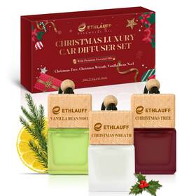 155-sd Ethlauff Car Air Freshener Hanging 3 Pcs Christmas Tree 0.27 Fl Oz Pack Of Red