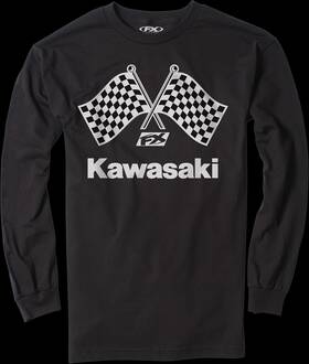 23-87118 Factory Effex Kawasaki Finish Line Long-sleeve T-shirt - Black 2xl