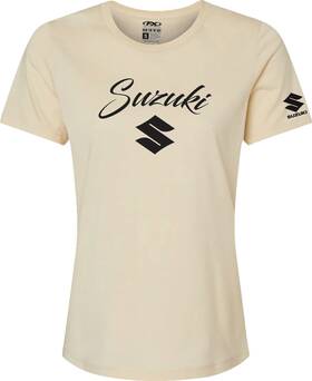 27-87442 Factory Effex Womens Suzuki Script T-shirt - Heather Cream Medium