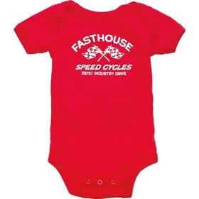 199012-40-15 Fasthouse Crown Onesie Red Size 6-12 Months
