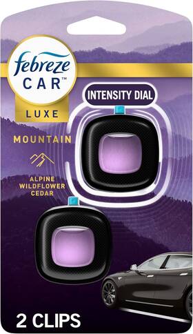 30772054055 Febreze Car Mountain Scent Air Freshener Vent 0.07 Fl Oz Pack Of 2 Purple