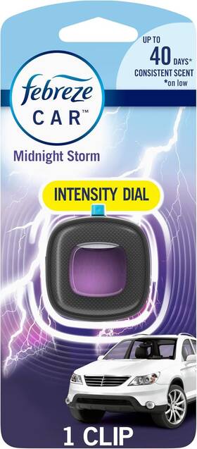 37000811169 Febreze Car Air Freshener Vent Clip Midnight Storm 1 Count .06 Oz Blue