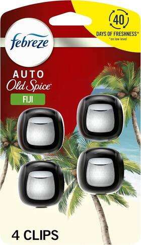 80720398 Febreze Car Air Freshener Vent Clip Old Spice Fiji 0.28 Fl Oz Pack Of 1