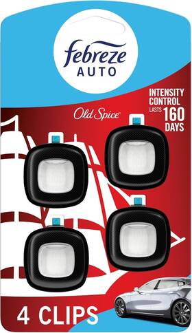 80743225 Febreze Car Air Freshener Vent Clip Old Spice Scent 0.28 Fl Oz Pack Of 1