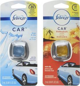 81114 Febreze Car Vent Clip Air Freshener Hawaiian Aloha 4 0.06 Fl Oz Multi-color