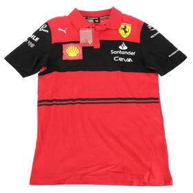 701219151001220 Ferrari 7.01219e 14 Genuine #essere F1 Team Red&black Sponsor Polo Shirt S