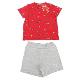 762121b Ferrari Genuine Puma Short Set Gray Shorts Red Shirt Size 3 Toddler