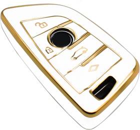 Fym-10g Feyoun Key Fob Cover Compatible With Bmw 2 3 5 6 7 M Series X1 X3 X4 White