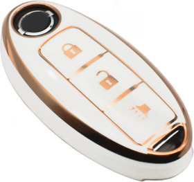 Fym-10n Feyoun Key Fob Cover Compatible With Nissan 370z Armada Kicks Murano White