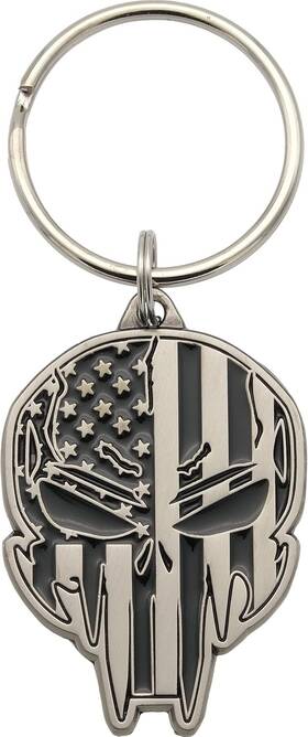 Ee-kc2072 Findingking American Flag Sniper Skull Enamel Keychain Red White And Blue