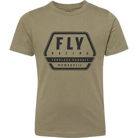 352-0025ym Fly Racing Youth Track Tee - Olive Medium