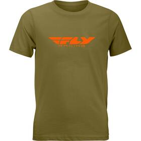 352-0676ys Fly Racing Youth Corporate Tee - Olive/orange Small