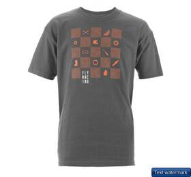 352-1096m Fly Racing Youth Boys Checkers T-shirt Charcoal/orange Medium