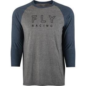 352-4001l Fly Racing Renegade 3/4 Sleeve Tee - Grey Heather/navy Large