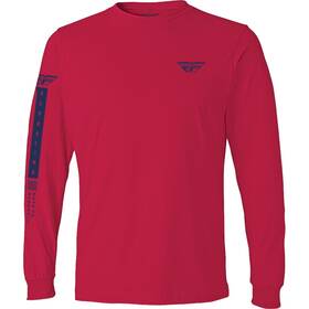 352-4166s Fly Racing Tribe Long Sleeve Tee - Red/blue Small