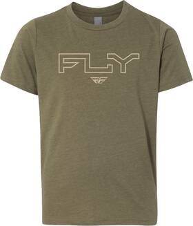 354-0312yl Fly Racing Youth Edge Tee Military Green Yl
