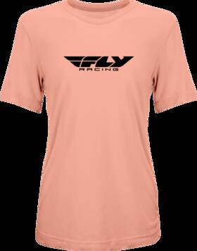 356-0102l Fly Racing Origin Corporate Womens Tee Peach Large Pink