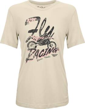 356-4031l Fly Racing Vintage Womens T-shirt Lg Tan