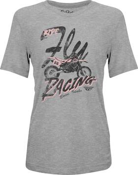 356-4032m Fly Racing Fits Womens Vintage Tee Grey Medium - Comfortable Crew Neck T-shirt