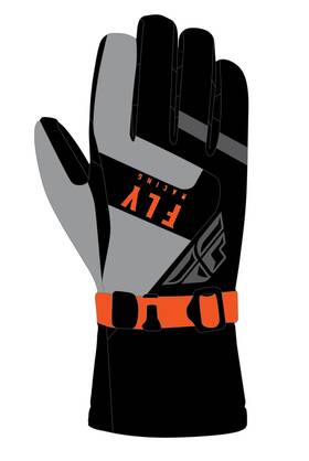 363-3952m Fly Racing Highland Gloves Md Black/grey/orange