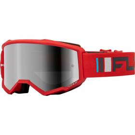37-51522 Fly Racing Zone Goggles - Red/charcoal With Silver Mirror/smoke Lens