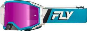 37-51913 Fly Racing Zone Elite Goggle Blue/white With Magenta Mirror/smoke Lens