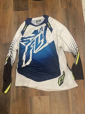 374-721s Fly Racing Lite Jersey White/ Blue 104096 - Xl