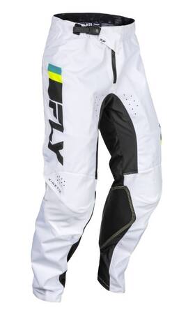 377-43334 Fly Racing Adult Kinetic Prix Pants White/black/hi-vis- Size 34