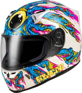 73-8386l Fly Racing Revolt Space Creep Helmet Light Blue/white/pink Large