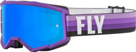 37-51717 Fly Racing Zone Purple Black With Sky Blue Mirror Smoke Lens Youth Goggle