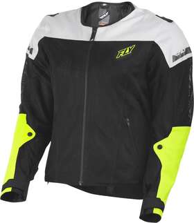 477-4075 Fly Street #6179 4 Racing Flux Air Mesh Jacket Lg Black/hi Vis