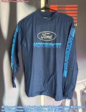 S1103 Ford Motorsport Rare Orig Long Sleeve Promo T-shirt Frm 1988 Nos Saleen Mustang