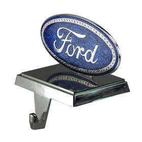 Nl-01118 Ford 5 Inch Blue And Silver Logo Christmas Stocking Holder - Cool Holiday Stuff