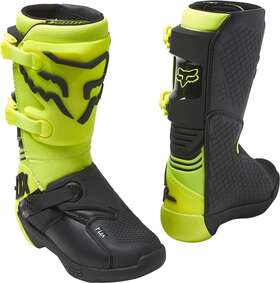 27689-130-7 Fox Racing Boys Youth Comp Motocross Boot Fluorescent Yellow - Buckle