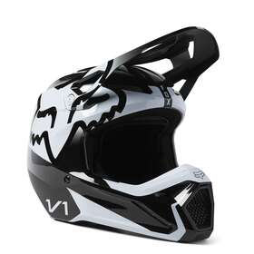 29729-018-ym Fox Racing Youth V1 Leed Helmet Dot/ece Black/white 29729-018