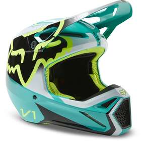 29729-176-ym Fox Racing Youth V1 Leed Helmet Dot/ece Teal 29729-176
