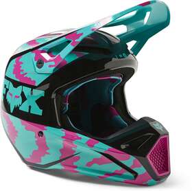 29735-176-yl Fox Racing Youth V1 Nuklr Helmet Dot/ece Teal
