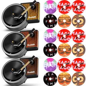 Ck-frienda-12952 Frienda 3 Pieces Air Freshener Record Player Car 1 Count Pack Of Black