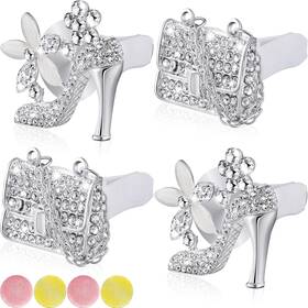 Shoe-9970 Frienda 4 Pieces Air Vent Clip Crystal Rhinestone High 1 Count Pack Of Silver