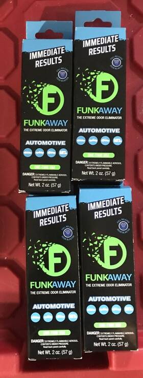 Funkaway 854039007451 The Extreme Odor Eliminator Automotive One Time Use 2oz Lot Of 4