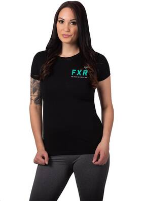 201408-1052-13 Fxr Racing Track Womens T-shirts Black/mint Lg