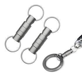 Gasedin-3012tq Gasedin 2 Pcs Titanium Quick Release Swivel Keychain Silver