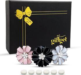Giftget-car-diffuser-3pc Giftget Cute Car Air Fresheners Vent Diffuser 3-pc Flower Pink White And Black