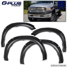 Gplus-1207-15 Gplusmotor Fit For 09-22 Dodge Ram 1500 Black Pocket Style Rivet Bolt On Fender Flares
